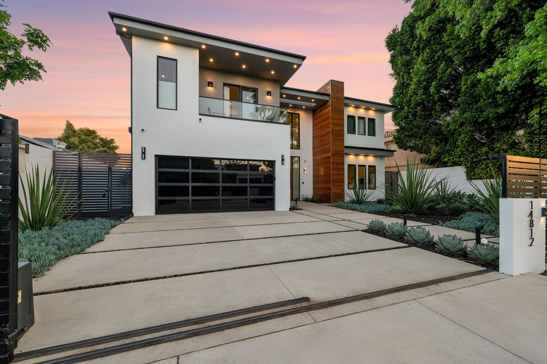 Beautiful modern home exterior after professional cleaning